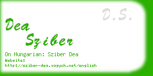 dea sziber business card